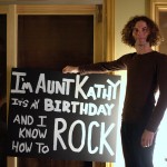 Mike Notter of SHIM making sure Aunt Kathy has a good birthday. Photo by Dave Lichterman