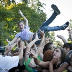 A young fan crowdsurfing during AWOL Nation at 107.7 The End's Summercamp A young fan crowdsurfing during AWOL Nation at 107.7 The End's Summercamp